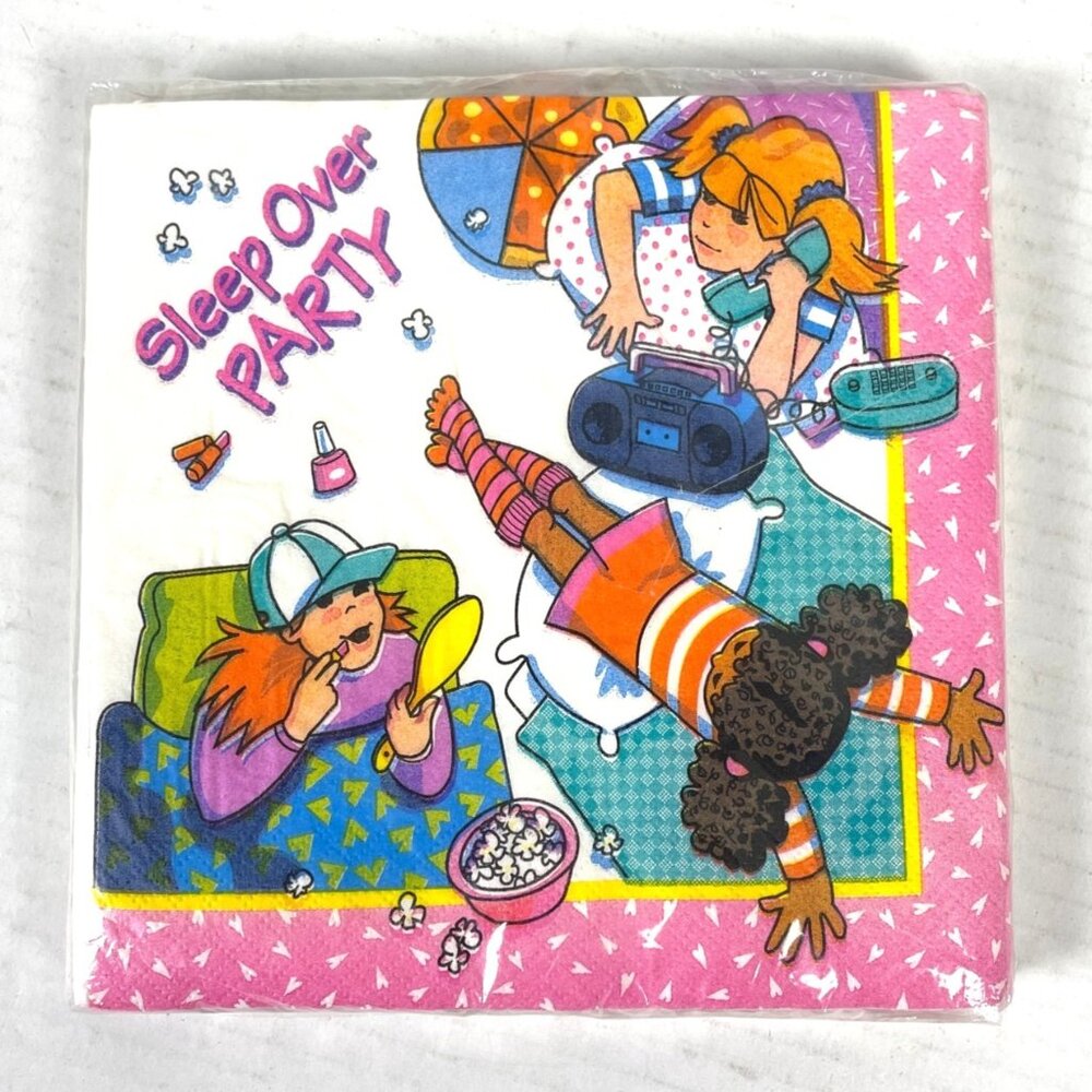 Sleep Over Party Vintage Paper Napkins 16 Unique Industries 2-Ply Made In USA